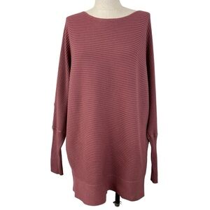 Milano Womens Pullover Long Sleeve XL Sweater Soft Mauve Ribbed